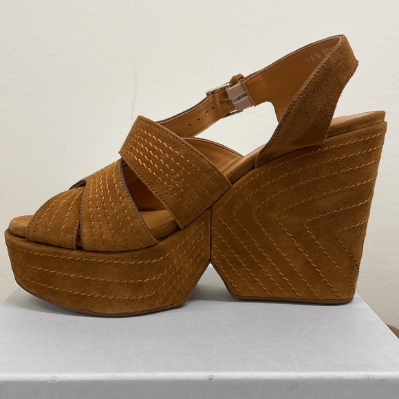 NWT Robert Clergerie Darlene Platform Suede Sandals MSRP $695 - Picture 5 of 9